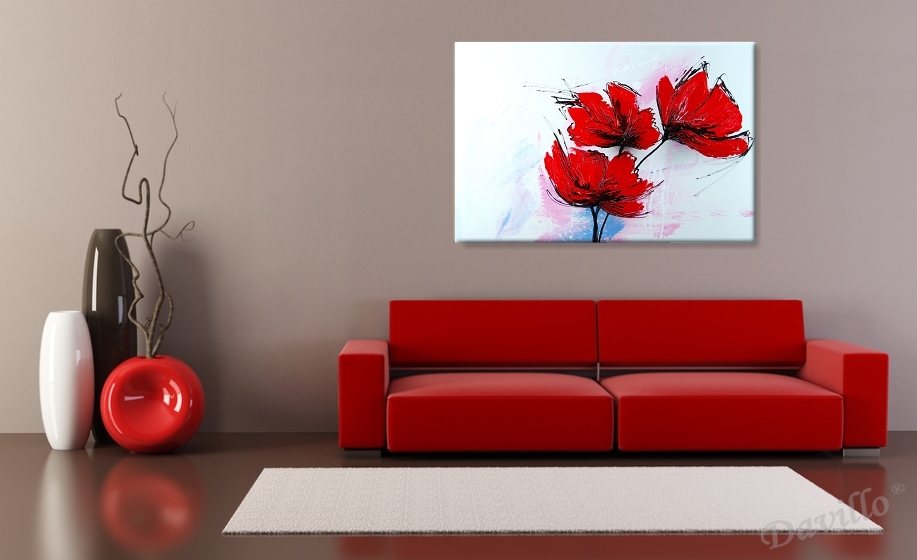 obraz červené květiny M096